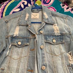 Distress light jean jacket. Size S